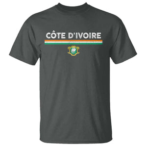 Côte D'ivoire Elephant Sporty Ivory Coast Flag T Shirt TS11 Dark Heather Print Your Wear
