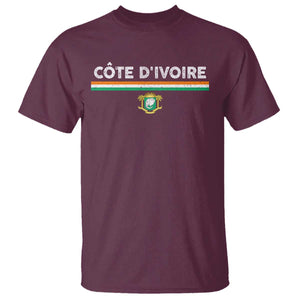 Côte D'ivoire Elephant Sporty Ivory Coast Flag T Shirt TS11 Maroon Print Your Wear