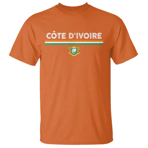 Côte D'ivoire Elephant Sporty Ivory Coast Flag T Shirt TS11 Orange Print Your Wear