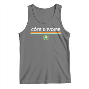 Côte D'ivoire Elephant Sporty Ivory Coast Flag Tank Top TS11 Black Heather Print Your Wear