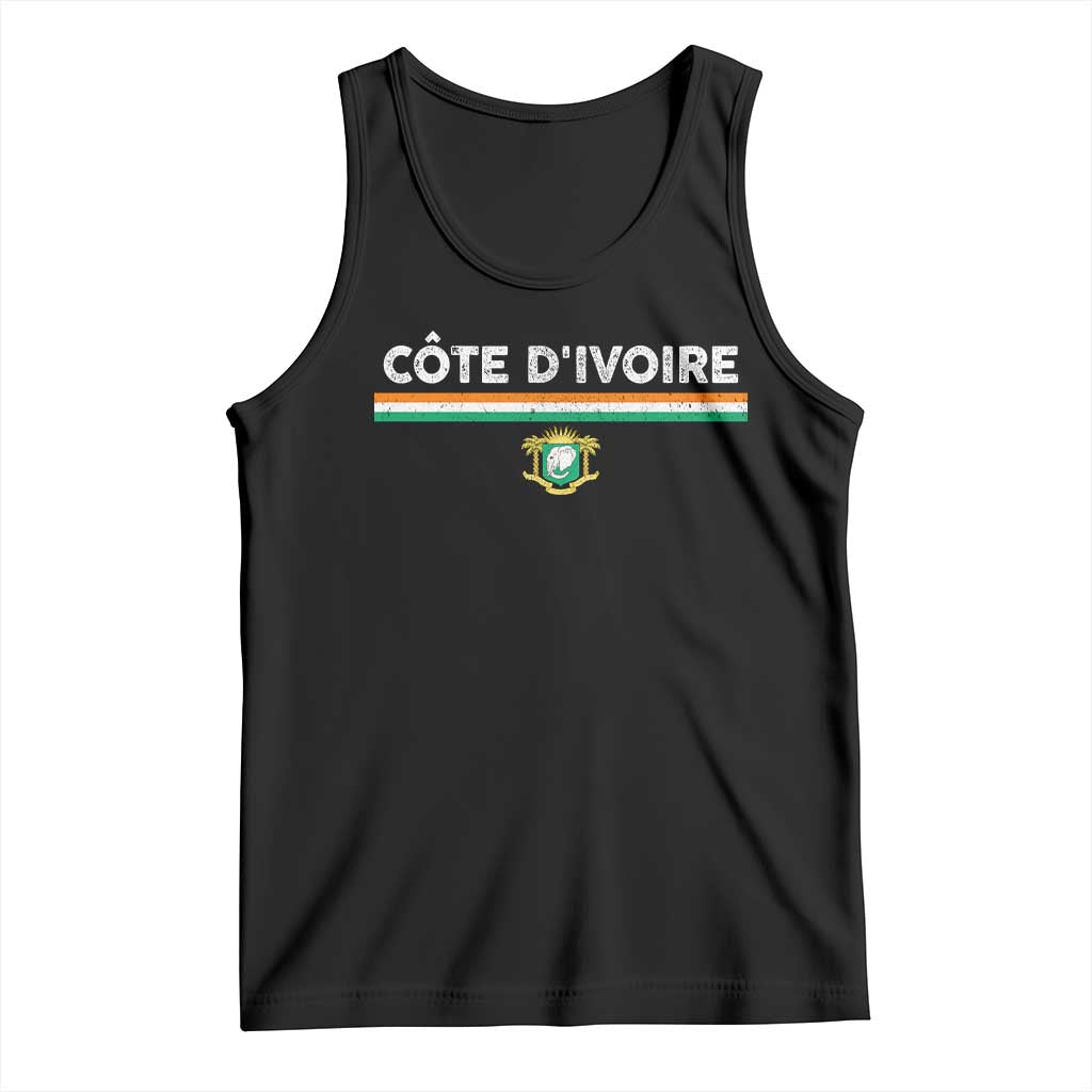 Côte D'ivoire Elephant Sporty Ivory Coast Flag Tank Top TS11 Black Print Your Wear
