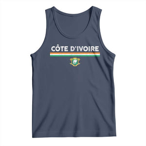 Côte D'ivoire Elephant Sporty Ivory Coast Flag Tank Top TS11 Navy Print Your Wear