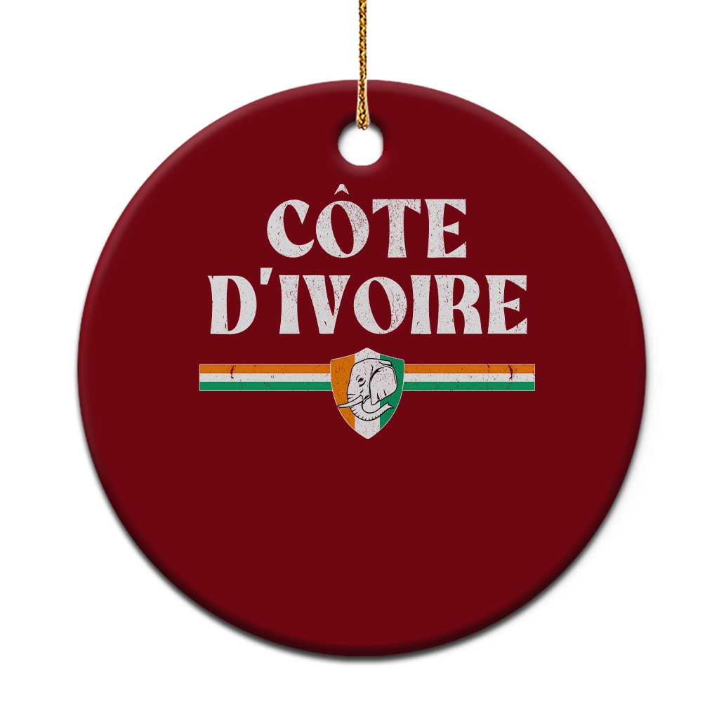 Côte D Ivoire Ceramic Ornament Flag of Ivory Coast Elephant Crest Football TS11 1pc Red Print Your Wear