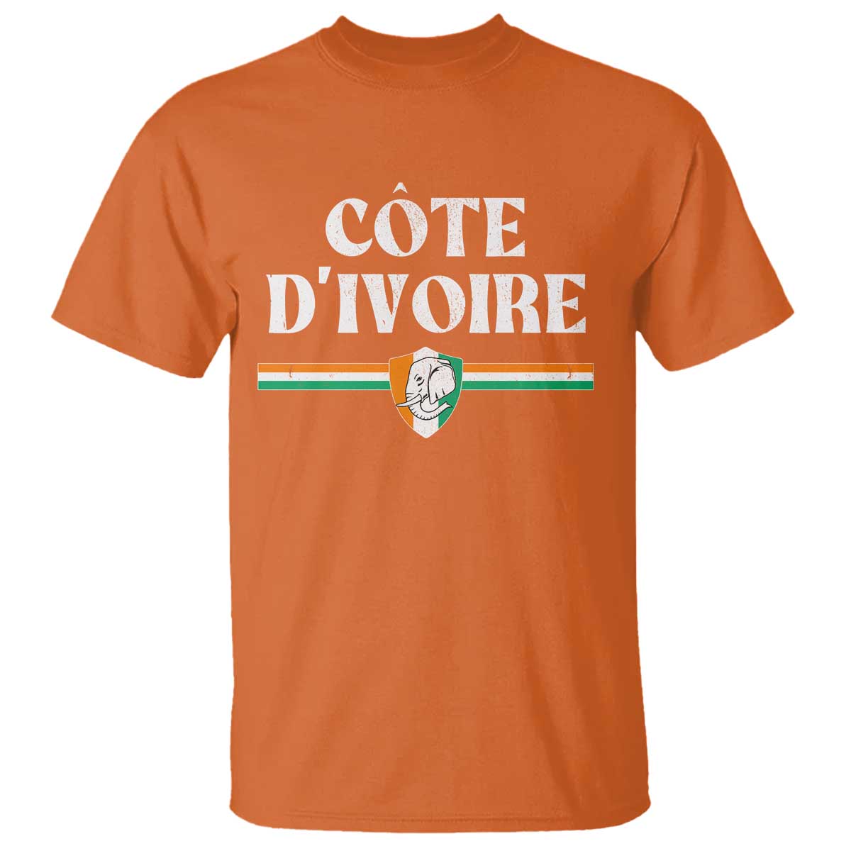 Côte D Ivoire T Shirt Flag of Ivory Coast Elephant Crest Football TS11 Orange Print Your Wear