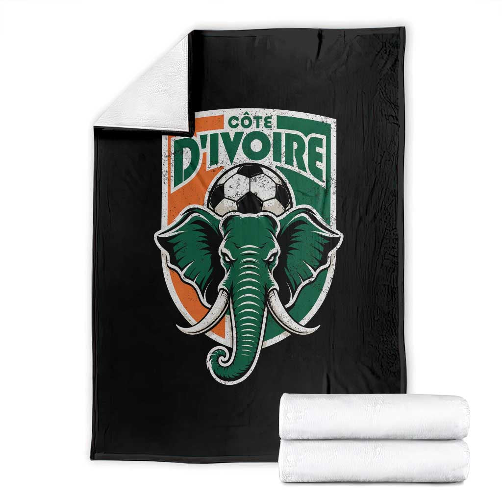 Côte D'ivoire Classic Ivory Coast Elephant Football Throw Blanket Ivorians Pride TS11 Black Print Your Wear