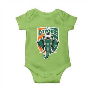Côte D'ivoire Classic Ivory Coast Elephant Football Baby Onesie Ivorians Pride TS11 Lime Print Your Wear
