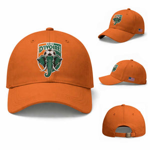 Côte D'ivoire Classic Ivory Coast Elephant Football Baseball Cap Ivorians Pride TS11 Baseball Cap Universal Fit Orange Print Your Wear