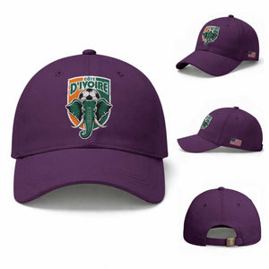 Côte D'ivoire Classic Ivory Coast Elephant Football Baseball Cap Ivorians Pride TS11 Baseball Cap Universal Fit Purple Print Your Wear