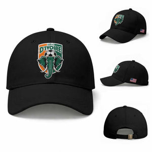 Côte D'ivoire Classic Ivory Coast Elephant Football Baseball Cap Ivorians Pride TS11 Baseball Cap Universal Fit Black Print Your Wear