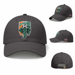 Côte D'ivoire Classic Ivory Coast Elephant Football Baseball Cap Ivorians Pride TS11 Baseball Cap Universal Fit Dark Gray Print Your Wear