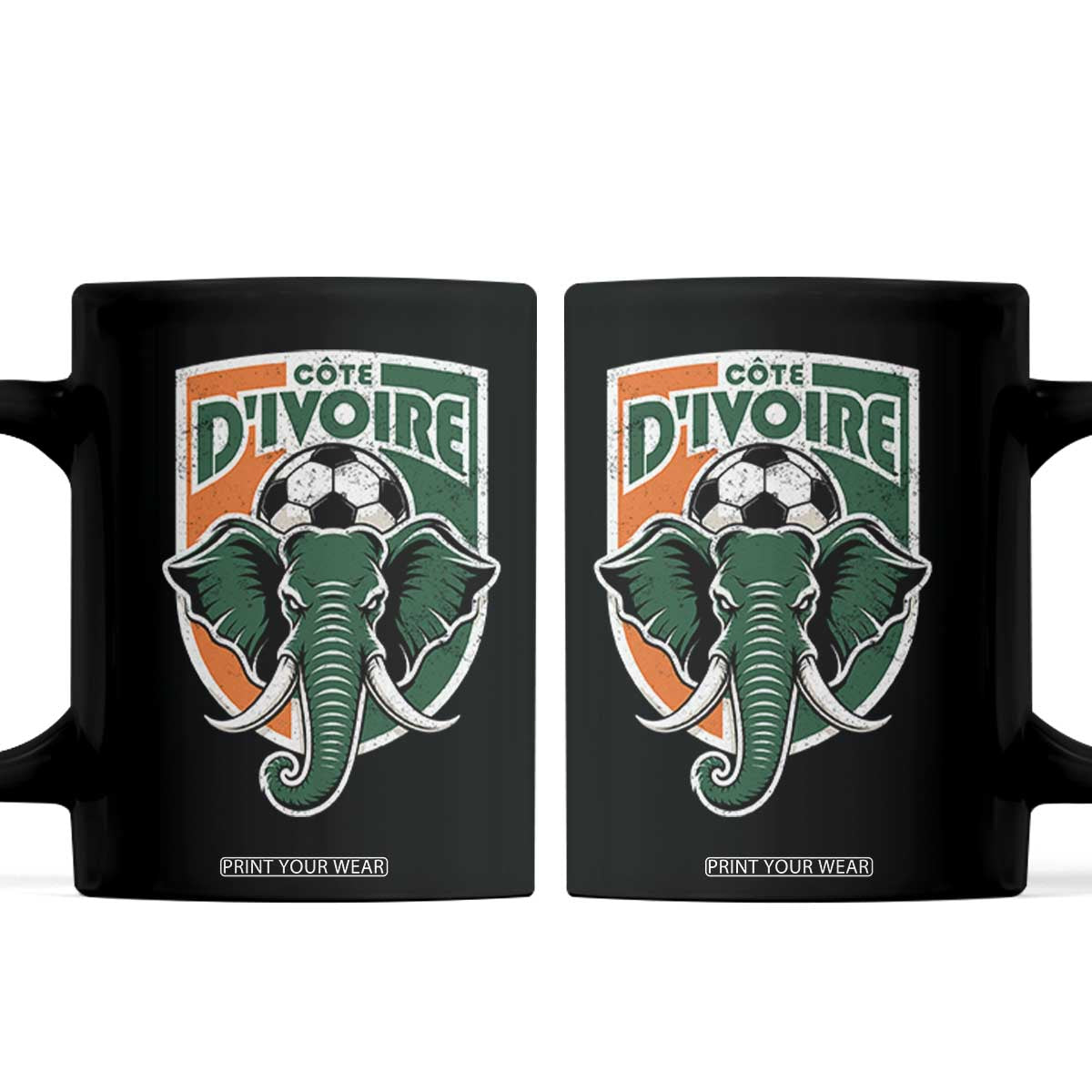 Côte D'ivoire Classic Ivory Coast Elephant Football Coffee Mug Ivorians Pride TS11 Black Print Your Wear