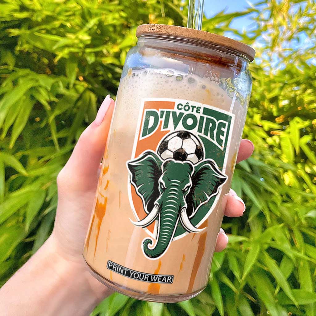 Côte D'ivoire Classic Ivory Coast Elephant Football Glass Can Ivorians Pride TS11 Black Print Your Wear