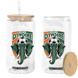 Côte D'ivoire Classic Ivory Coast Elephant Football Glass Can Ivorians Pride TS11 Print Your Wear