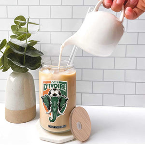 Côte D'ivoire Classic Ivory Coast Elephant Football Glass Can Ivorians Pride TS11 Print Your Wear