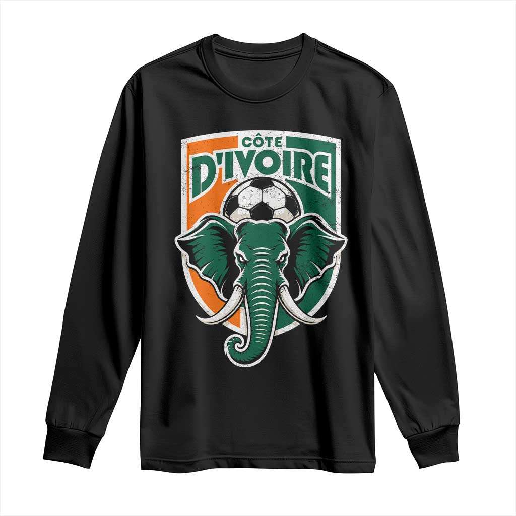 Côte D'ivoire Classic Ivory Coast Elephant Football Long Sleeve Shirt Ivorians Pride TS11 Black Print Your Wear