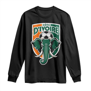 Côte D'ivoire Classic Ivory Coast Elephant Football Long Sleeve Shirt Ivorians Pride TS11 Black Print Your Wear