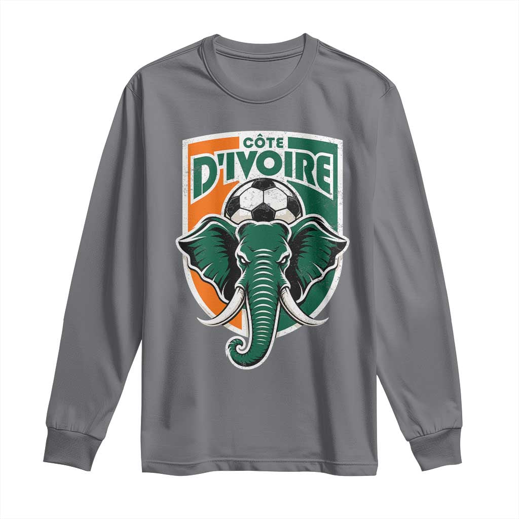 Côte D'ivoire Classic Ivory Coast Elephant Football Long Sleeve Shirt Ivorians Pride TS11 Charcoal Print Your Wear