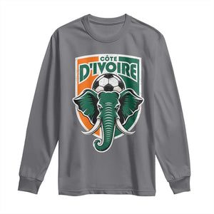 Côte D'ivoire Classic Ivory Coast Elephant Football Long Sleeve Shirt Ivorians Pride TS11 Charcoal Print Your Wear