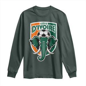 Côte D'ivoire Classic Ivory Coast Elephant Football Long Sleeve Shirt Ivorians Pride TS11 Dark Forest Green Print Your Wear