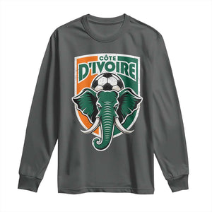 Côte D'ivoire Classic Ivory Coast Elephant Football Long Sleeve Shirt Ivorians Pride TS11 Dark Heather Print Your Wear