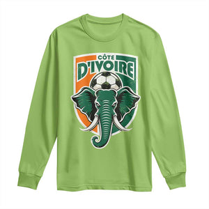 Côte D'ivoire Classic Ivory Coast Elephant Football Long Sleeve Shirt Ivorians Pride TS11 Lime Print Your Wear