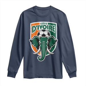 Côte D'ivoire Classic Ivory Coast Elephant Football Long Sleeve Shirt Ivorians Pride TS11 Navy Print Your Wear
