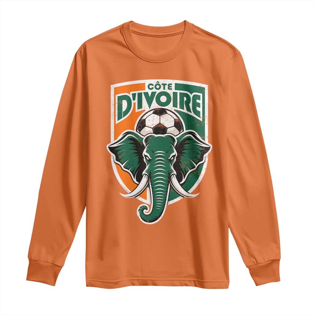Côte D'ivoire Classic Ivory Coast Elephant Football Long Sleeve Shirt Ivorians Pride TS11 Orange Print Your Wear