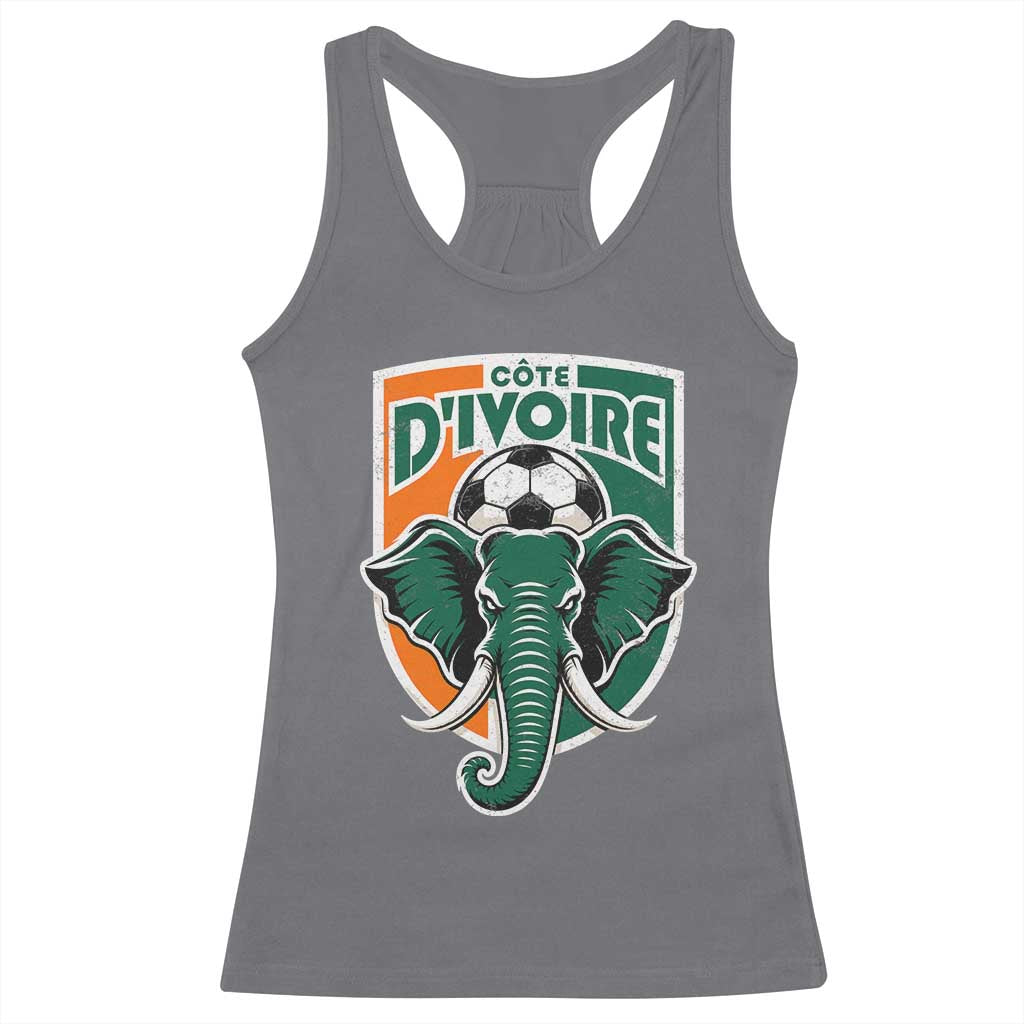 Côte D'ivoire Classic Ivory Coast Elephant Football Racerback Tank Top Ivorians Pride TS11 Charcoal Print Your Wear