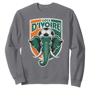 Côte D'ivoire Classic Ivory Coast Elephant Football Sweatshirt Ivorians Pride TS11 Charcoal Print Your Wear
