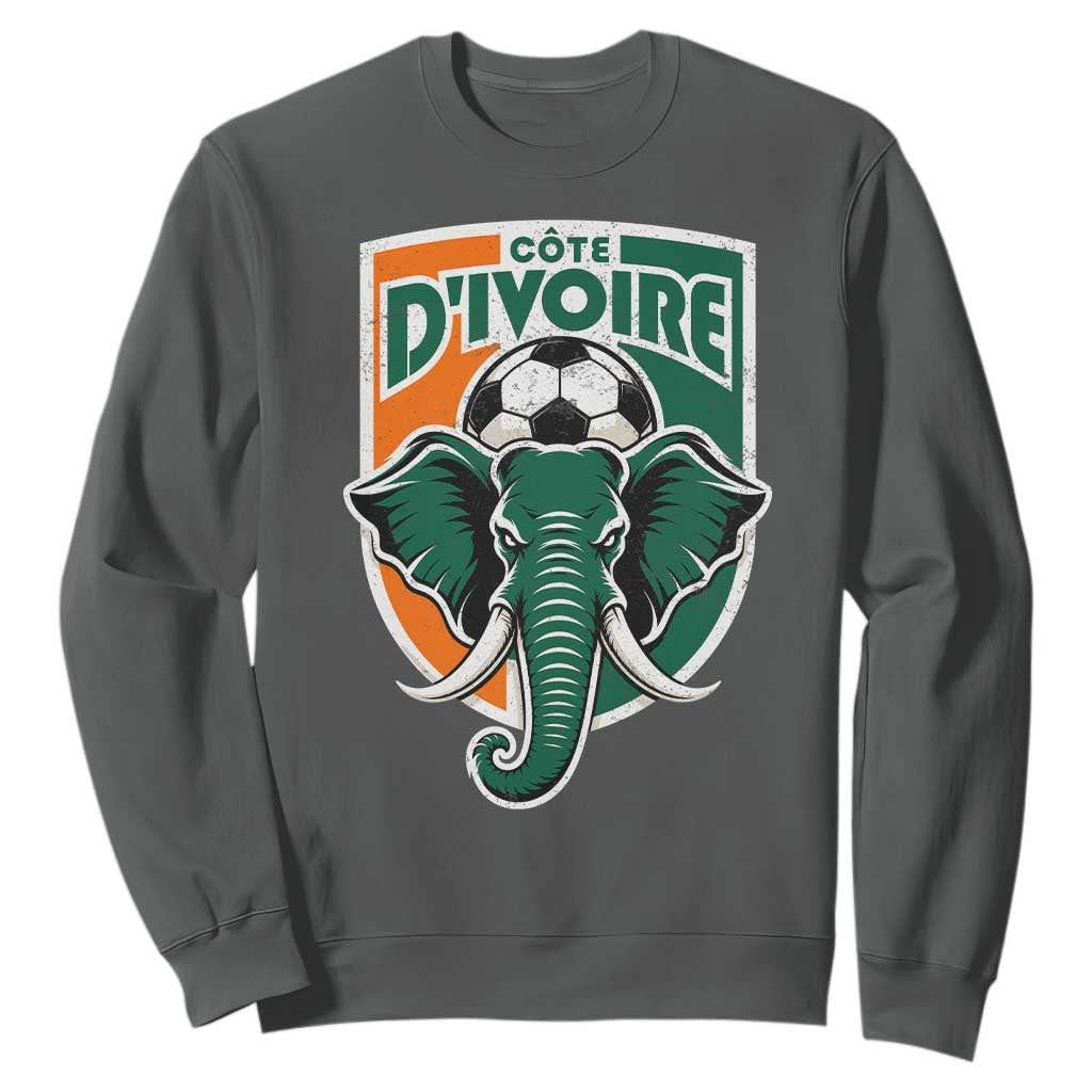 Côte D'ivoire Classic Ivory Coast Elephant Football Sweatshirt Ivorians Pride TS11 Dark Heather Print Your Wear