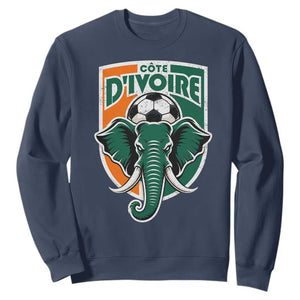 Côte D'ivoire Classic Ivory Coast Elephant Football Sweatshirt Ivorians Pride TS11 Navy Print Your Wear