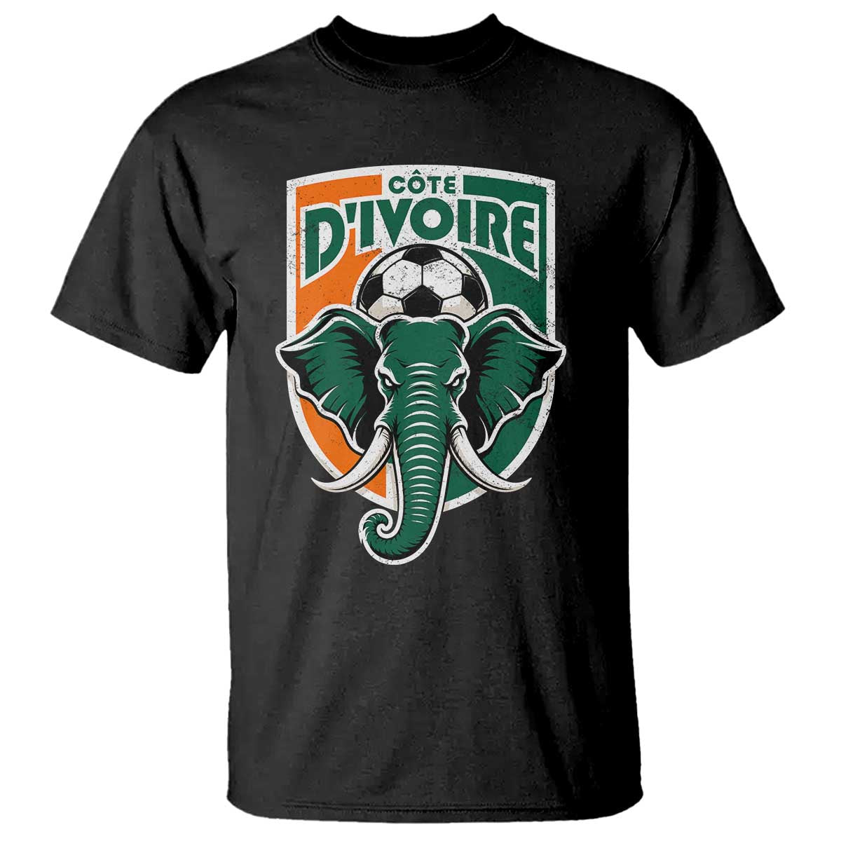 Côte D'ivoire Classic Ivory Coast Elephant Football T Shirt Ivorians Pride TS11 Black Print Your Wear