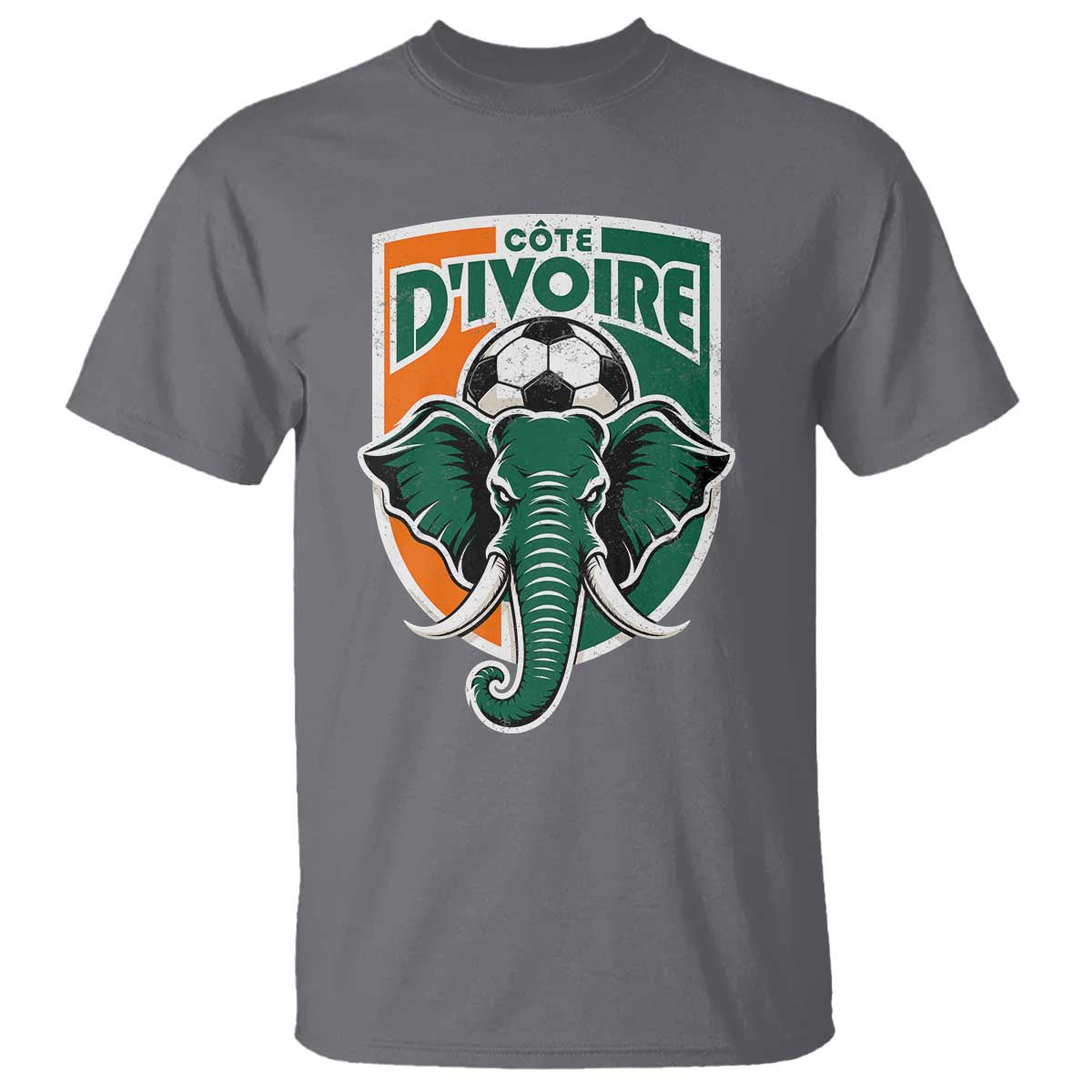 Côte D'ivoire Classic Ivory Coast Elephant Football T Shirt Ivorians Pride TS11 Charcoal Print Your Wear