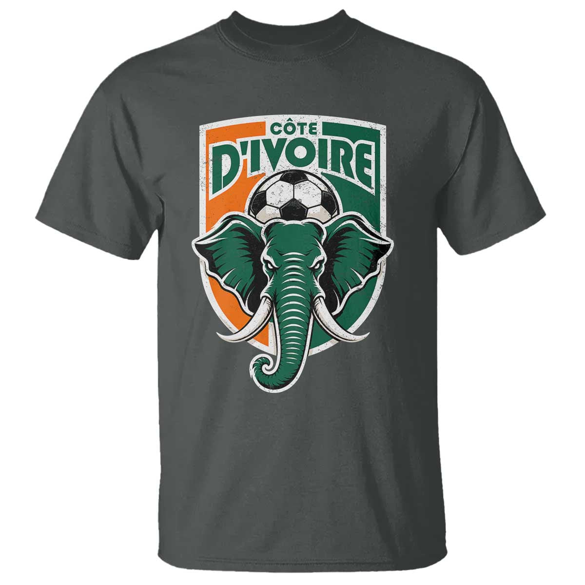 Côte D'ivoire Classic Ivory Coast Elephant Football T Shirt Ivorians Pride TS11 Dark Heather Print Your Wear