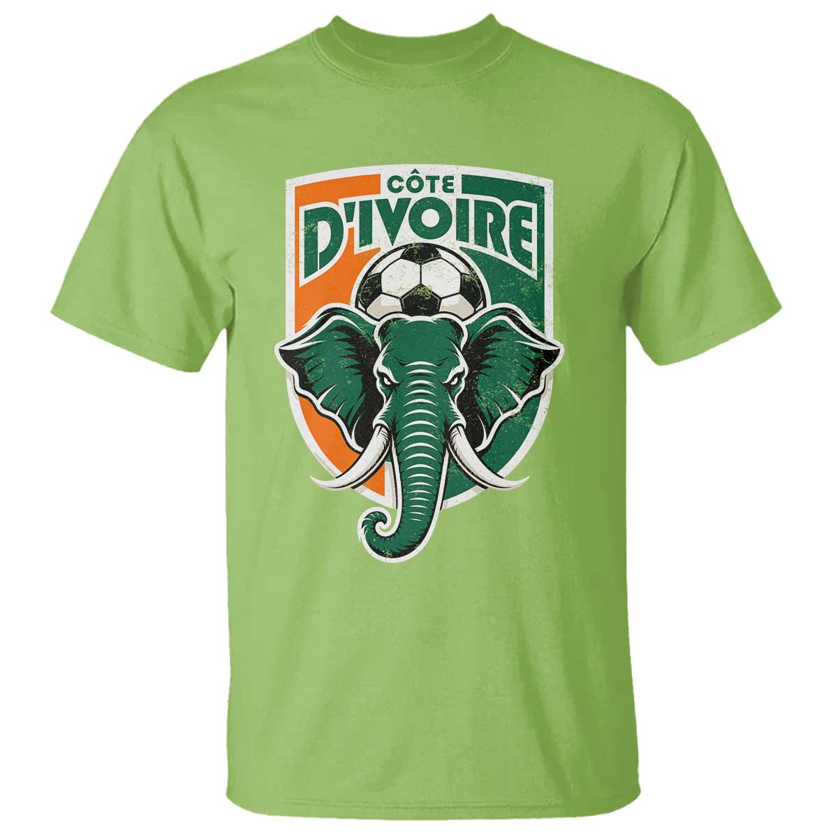 Côte D'ivoire Classic Ivory Coast Elephant Football T Shirt Ivorians Pride TS11 Lime Print Your Wear