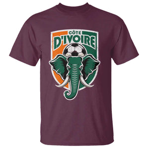 Côte D'ivoire Classic Ivory Coast Elephant Football T Shirt Ivorians Pride TS11 Maroon Print Your Wear