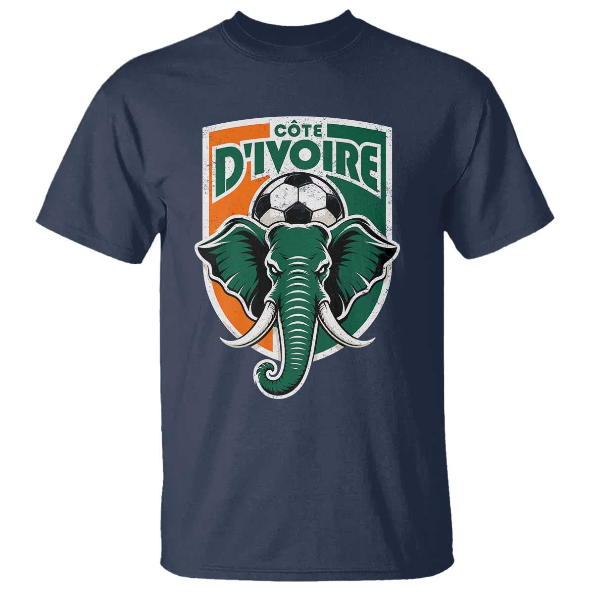 Côte D'ivoire Classic Ivory Coast Elephant Football T Shirt Ivorians Pride TS11 Navy Print Your Wear