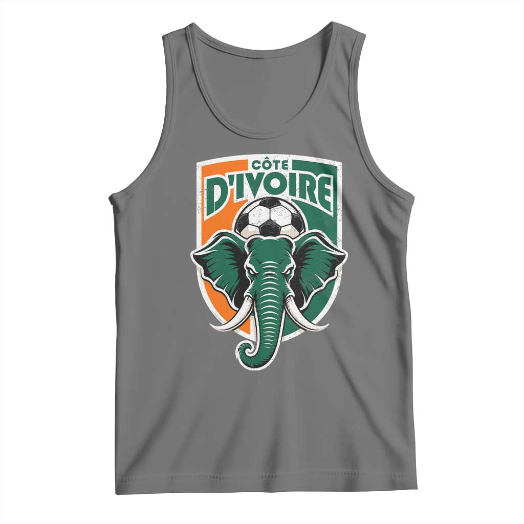 Côte D'ivoire Classic Ivory Coast Elephant Football Tank Top Ivorians Pride TS11 Black Heather Print Your Wear