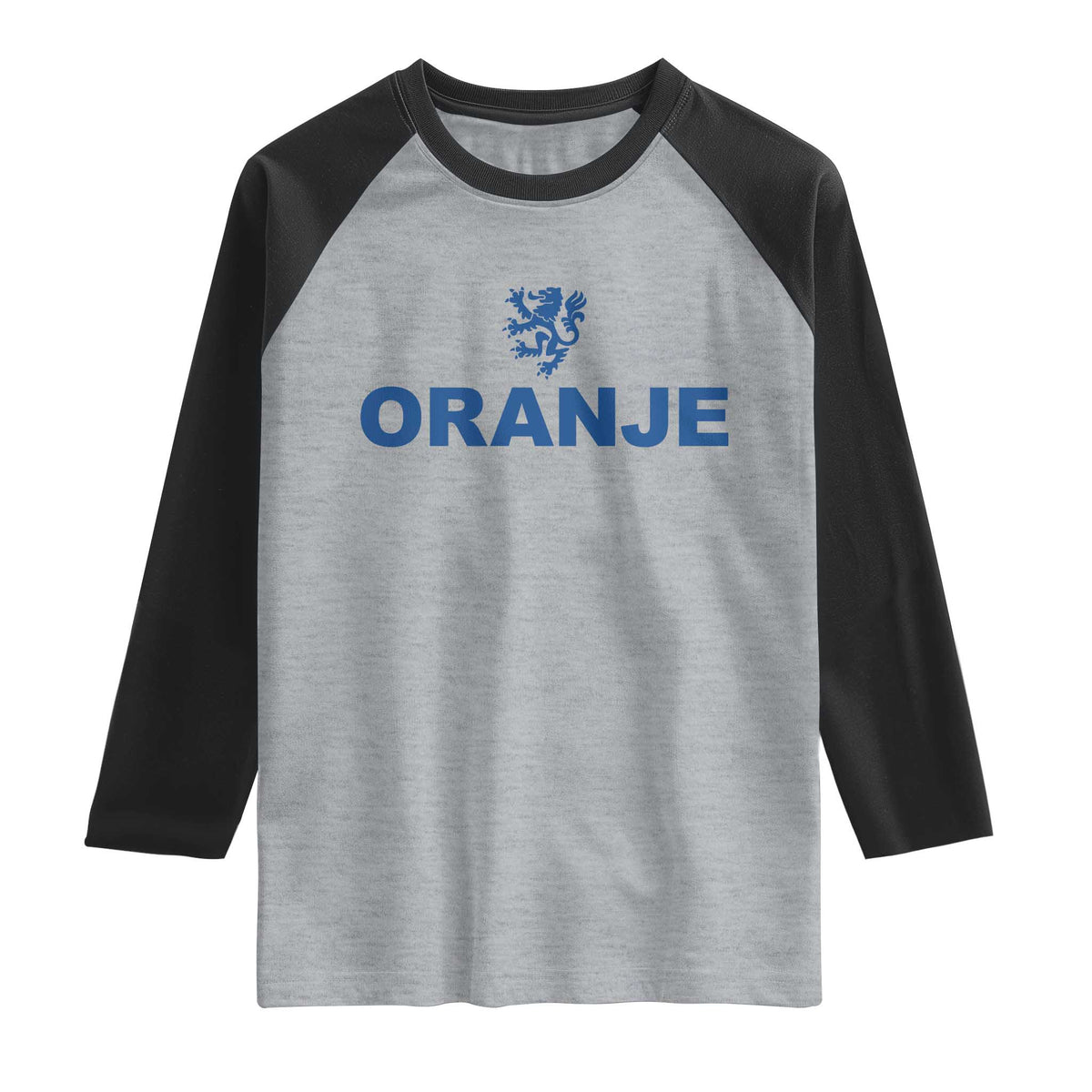 Oranje Holland Emblem Lion Nederland Dutch Heritage Raglan Shirt TS11 Heather Gray Black Print Your Wear