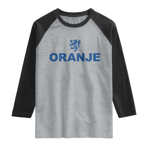Oranje Holland Emblem Lion Nederland Dutch Heritage Raglan Shirt TS11 Heather Gray Black Print Your Wear
