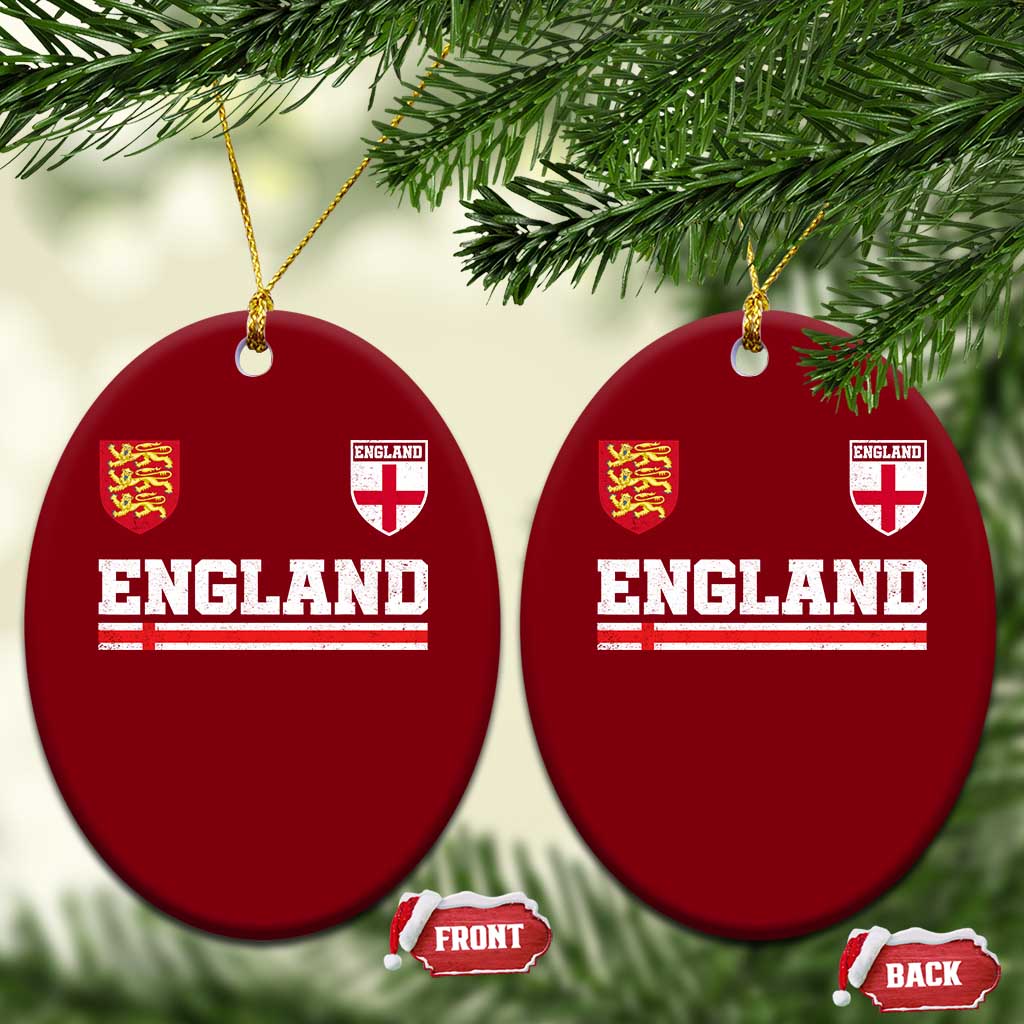 England Three Lions Symbol Red Cross Athletic Jersey Style Ceramic Ornament TS11 Print Your Wear