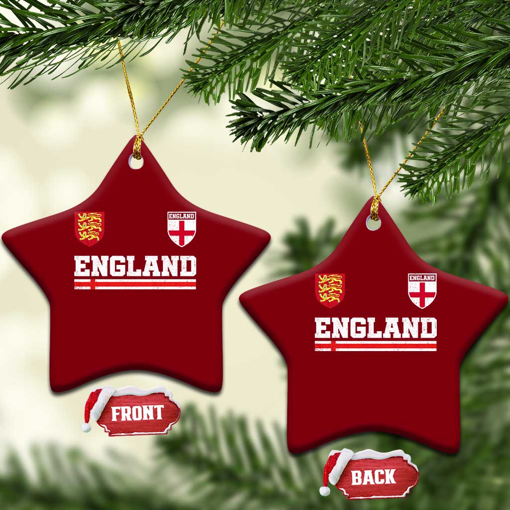 England Three Lions Symbol Red Cross Athletic Jersey Style Ceramic Ornament TS11 Print Your Wear