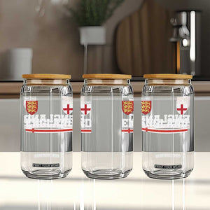 England Three Lions Symbol Red Cross Athletic Jersey Style Glass Can TS11 Print Your Wear
