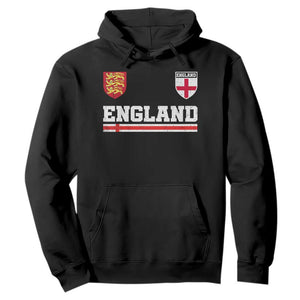 England Three Lions Symbol Red Cross Athletic Jersey Style Hoodie TS11 Black Print Your Wear