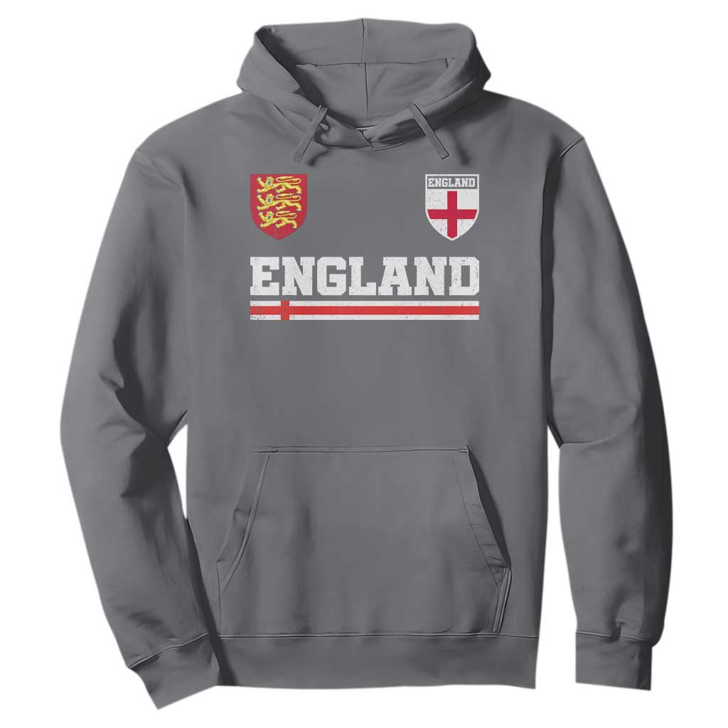 England Three Lions Symbol Red Cross Athletic Jersey Style Hoodie TS11 Charcoal Print Your Wear