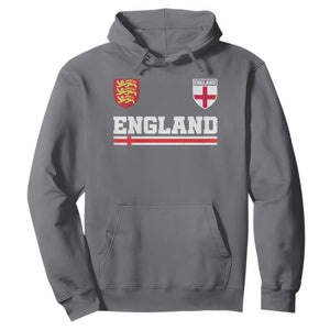 England Three Lions Symbol Red Cross Athletic Jersey Style Hoodie TS11 Charcoal Print Your Wear