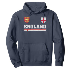 England Three Lions Symbol Red Cross Athletic Jersey Style Hoodie TS11 Navy Print Your Wear