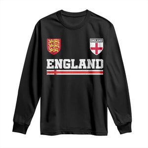 England Three Lions Symbol Red Cross Athletic Jersey Style Long Sleeve Shirt TS11 Black Print Your Wear