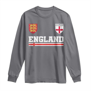 England Three Lions Symbol Red Cross Athletic Jersey Style Long Sleeve Shirt TS11 Charcoal Print Your Wear