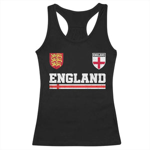 England Three Lions Symbol Red Cross Athletic Jersey Style Racerback Tank Top TS11 Black Print Your Wear